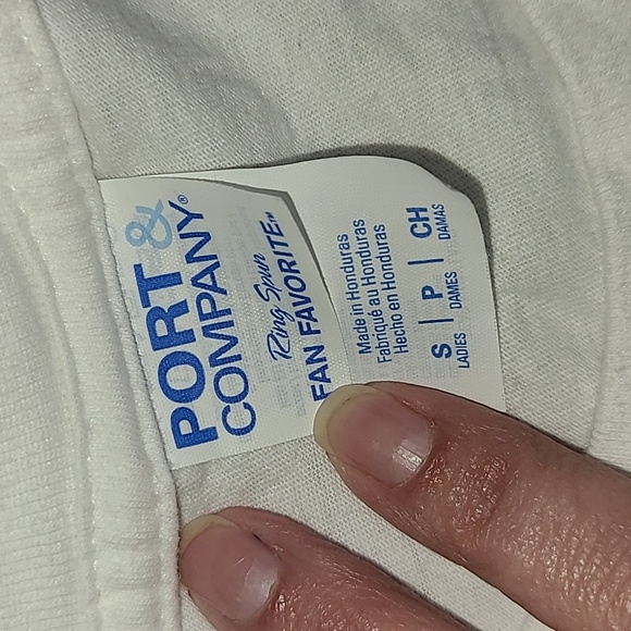 Port and Company White Tee with Vintage Car Graphic - Picture 2 of 5